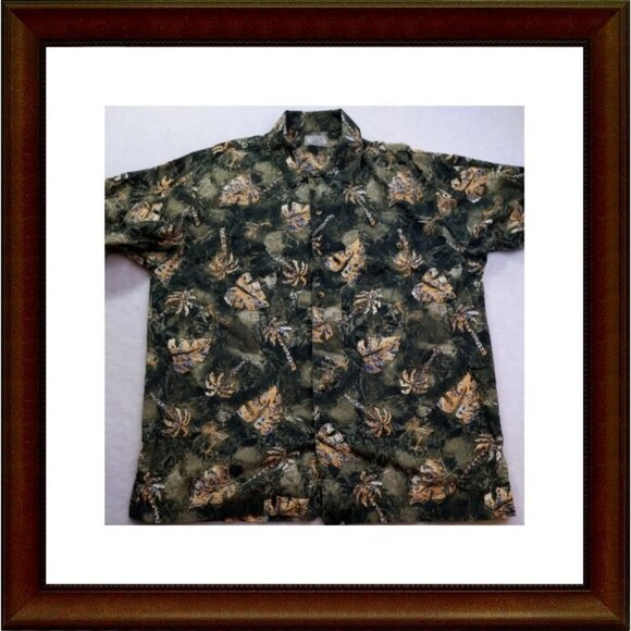 WEEKENDER Traveler Men's Medium Short Sleeve Button Up Hawaiian Shirt - Picture 1 of 6